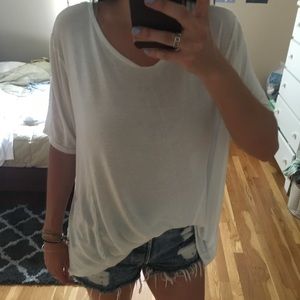 Silence & Noise M/L white tshirt with zipper back